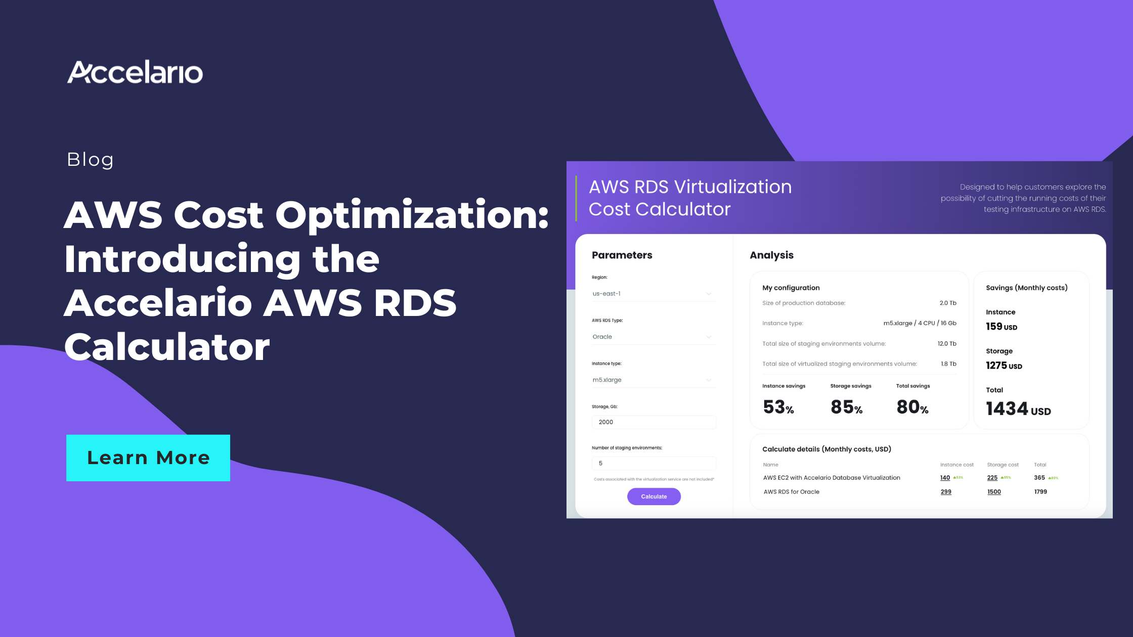 AWS Cost Optimization: Introducing the Accelario AWS RDS Calculator