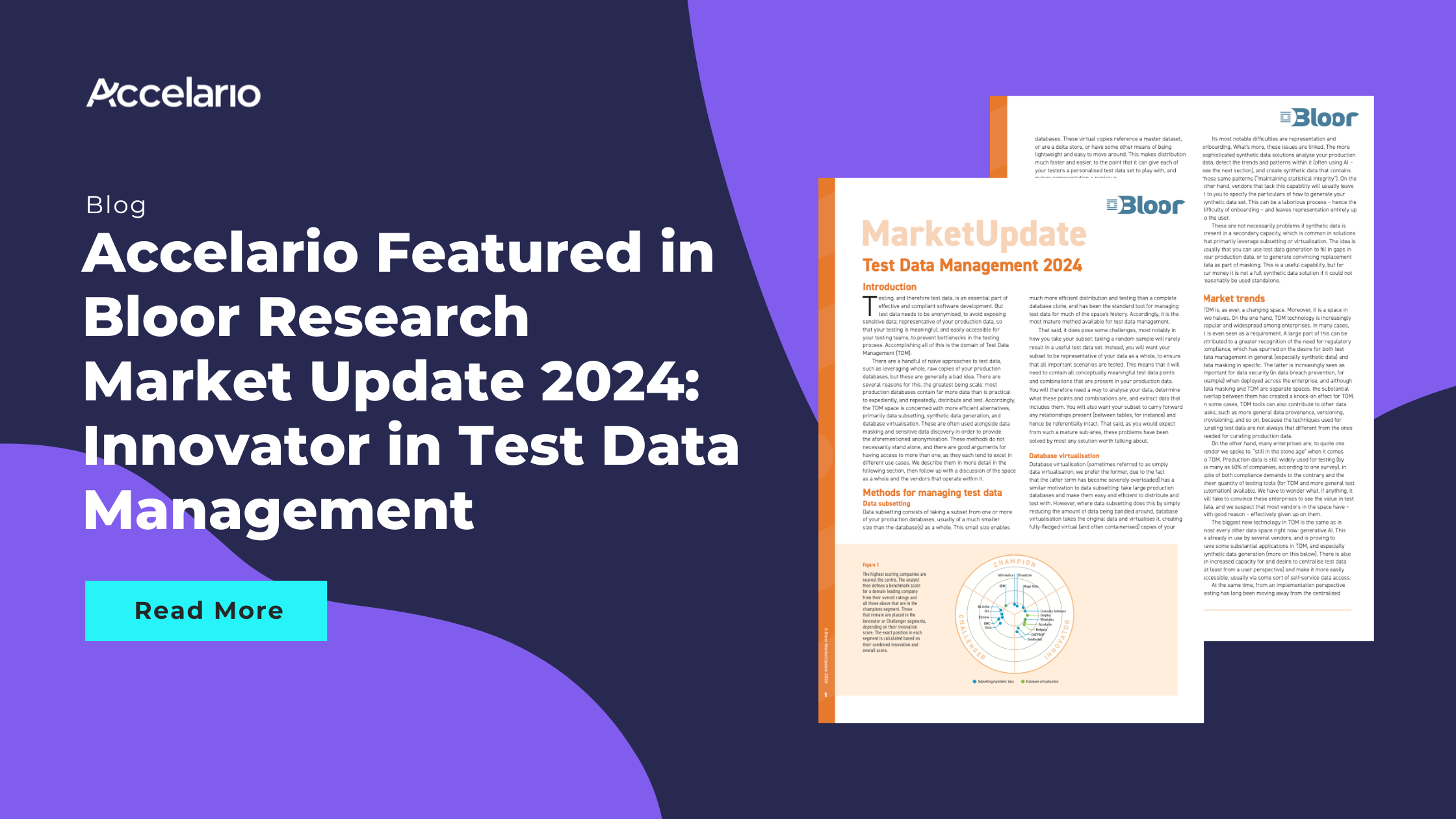 Accelario Featured in Bloor Research Market Update 2024: Innovator in Test Data Management